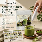 Ceremonial Grade Matcha Powder 100g/3.5oz Set, PANSIPTEA Organic Matcha Green Tea Powder Starter Kit with Frother, Smooth Matcha Powder for Matcha Latte Baking, Unsweetened Pure Matcha