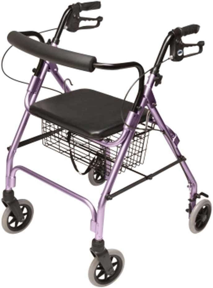 Lumex Walkabout Lite Rollator – Lightweight 14.5 lb. Rolling Walker with Seat for Seniors, Lavender