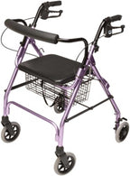 Lumex Walkabout Lite Rollator – Lightweight 14.5 lb. Rolling Walker with Seat for Seniors, Lavender