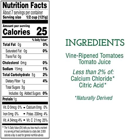 Tuttorosso No Salt Added Peeled Plum Canned Tomatoes, 28oz Cans (Pack of 2)