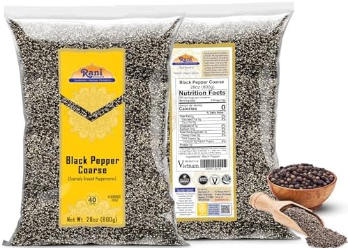 Rani Black Pepper Coarse Ground 28 Mesh (Table Grind) 28oz (1.75lbs) 800g ~ All Natural | Vegan | Gluten Friendly | NON-GMO | Kosher | Product of Vietnam