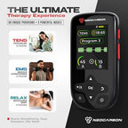 NEOCARBON TENS Unit Muscle Stimulator Ultra for Pain Relief & Recovery, TENS EMS Machine with PMS Steady Mode, Dual Channel Stim Machine for Muscle Therapy, Black