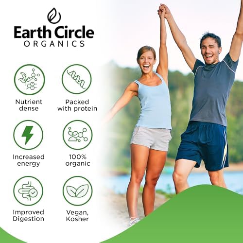 Earth Circle Organics Organic Chlorella Powder | Vegan, Kosher, Broken Cell Wall, High in Protein, Fiber & Chlorophyll | Super Green Algae, Clean, Non-GMO – 4 Ounce (Pack of 1)