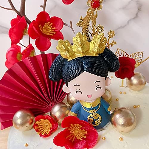 Queen Figurine Cake Topper, Resin Princess Figurine Doll Cake Decoration, Wedding Party Decorations Supplies
