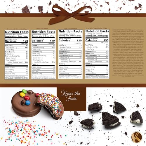 KREMERY Creamy Chocolate Cravings - Mothers Day Treats, Chocolate Covered Sandwich Cookies & Cream Gift Basket with Candied Toppings (12 Cookies) Sweet Treats in Sectional Box, Kosher Food Arrangement