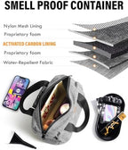 Smell Proof Bag with Combination Lock, Odorless Activated Carbon Fiber Smell Proof Container, Portable Stash Box for Travel, Home, Office & Gifts (Black1)
