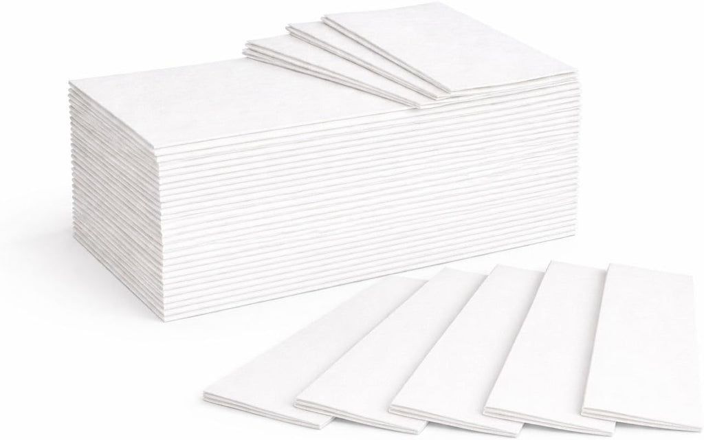 100 Pack Medley Airlaid Guest Towels | Premium Airlaid Linen-Feel Disposable Napkins | Thick, Soft, Super Absorbent | Luxury White Bathroom Hand Towels | 12 x 17 in | FSC Certified | Made in Canada