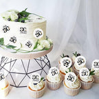 40Pcs Edible Circle Happy 30th Birthday Cupcake Toppers Edible Floral Hello 30 Fabulous Cheers to 30 Cupcake Picks Drink Toppers for Funny Female Floral 30th Birthday Party Decorations