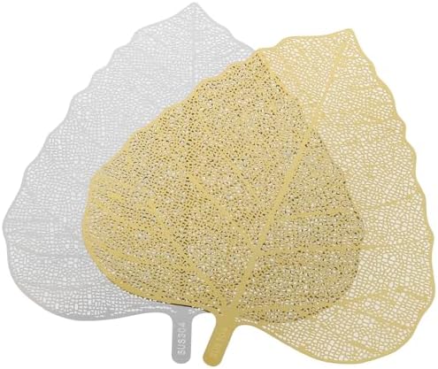 AYLIFU 2 PCS Tea Leaf Strainer Bodhi Leaf Shape Tea Strainer Stainless Steel Reusable Leaf Tea Separator Brewing Tools (Gold, Silver), CSW-/265D6S5D