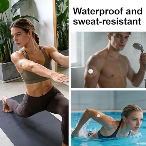 20 Pack Freestyle Libre 2 Covers Waterproof, Adhesive Patches for Freestyle Libre 2 Sensor Covers, Continuous Protection for 14 Days, NO Glue in The Center, Pre-Cut Transparent Adhesive Sports Tape