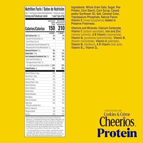 Cheerios Protein Cereal, Cookies and Crème, 8g Protein, Family Size, 15 oz