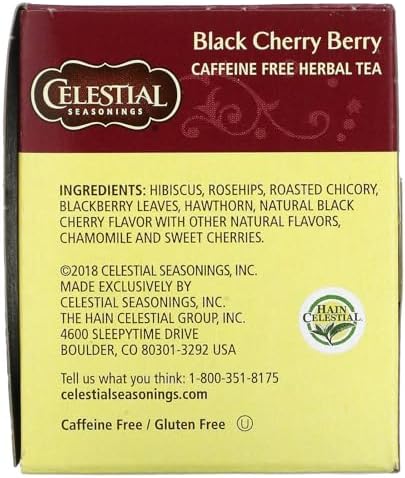Celestial Seasonings Black Cherry Berry Tea Bags, 20 Count (Pack of 2)