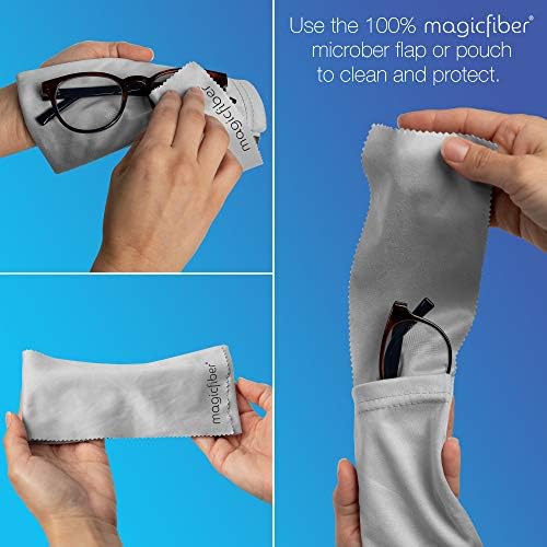 MagicFiber Ultra-Soft Microfiber Glasses & Sunglasses Pouch Case (4 Color Pack) Slim Eyeglass & Sunglass Sleeve with Built‑in Cleaning Cloth, Eye Glass & Sun Glass Wrap for Eyewear, Phone, Men, Women