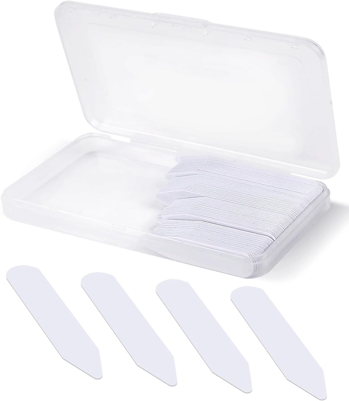 vivinin 112P Dress Shirt Collar Inserts, White Plastic Collar Stays with Storage Holder, 4 Assorted Sizes Invisible Collar Stiffeners for Men(2", 2.2", 2.5", 2.7")