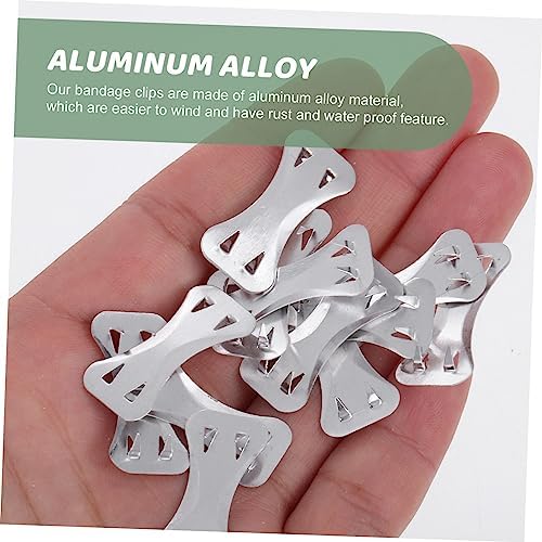 BESPORTBLE 50Pcs Aluminum Alloy Bandage Clips Fastening Buckles Metal Fixing Clasps for Elastic Wraps Medical Aid Replacement Tool