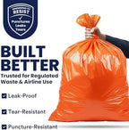 Plasticplace 42 Gallon Trash Bags |3.0 Mil | Orange Heavy Duty Contractor Trash Bags | 33" x 48", 50 Count (Pack of 1)