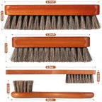 4 Pcs Shoe Brush, Boot Brush, Horse Hair Brush for Leather, Shoe Polish Brush, Professional Leather Shoe Care Brushes, Horsehair Shoe Shine Brush Cleaning Brush Care Clean Dauber Applicators