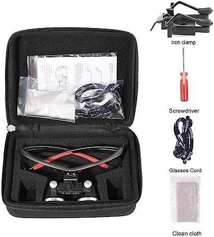 Loupes 2.5X 3.5X Magnification Binocular Magnifier Optical Glass Lens (2.5X, Black)