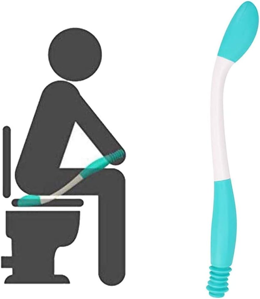 Toilet Paper Aid Wiper Toilet Tissue Aids Tool 15" Long Handle Reach Comfort Bottom Wiper Self Assist Wiping Washroom Aid Self Wipe Helper Assist Holder for Pregnant Elderly Disabled Limited Mobility