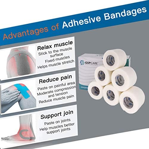 Self Adhesive Wrap Cohesive Wrap Bandages 6 Count 3" x 5 Yards, Medical Tape, Adhesive Flexible Breathable First Aid Non Woven Rolls, Stretch Athletic, Ankle Sprains & Swelling, Sports