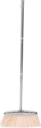 Heavy Duty Stainless Steel Broom Long Handle Floor Sweeping Tool for Home Kitchen Office Cleaning Garbage Wiper Angle Broom with Sturdy Bristles