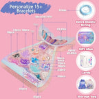 Danvren Mermaid Bracelet Making Kit for Girls, Mermaids Toys Jewelry Craft Christmas Birthday Gifts for Girl, 200+ DIY Beads,Charm Necklace Making Kits for Kids Ages 5-10