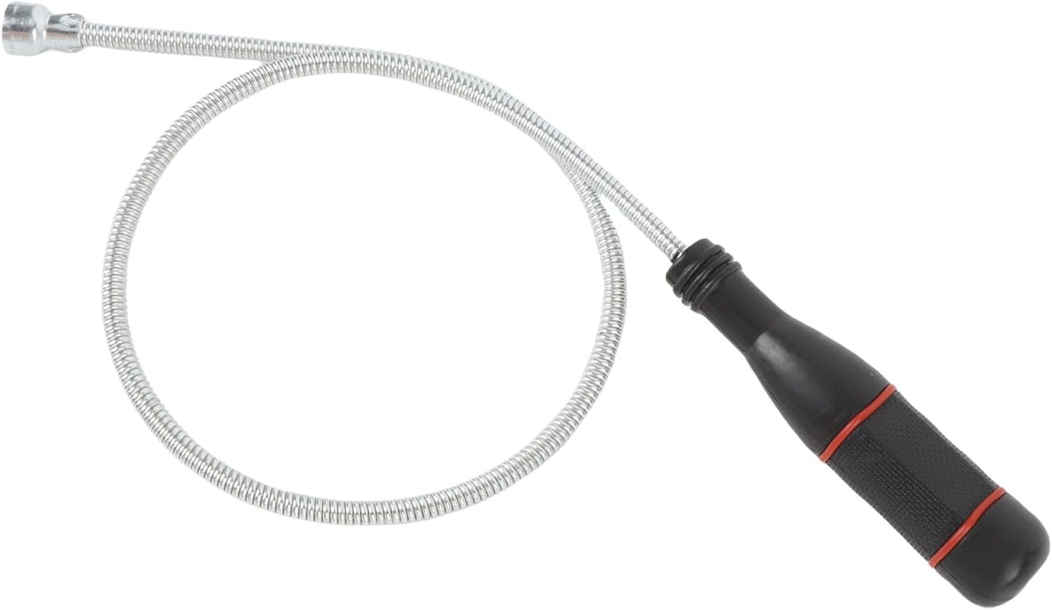 Acouto Flexible Magnetic Pickup Tool Magnetic Retrieval Tool Bendable Magnetic Grabber with 13mm Round Head 490mm Stainless Steel Shaft for Hard to Reach Items in Tight Spaces