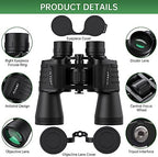 20x50 High Powered Binoculars for Adults, Waterproof Compact Binoculars with Low Light Vision for Bird Watching Hunting Camping Travel Cruise Hiking Sports Stargazing, Christmas Birthday Gifts for Men