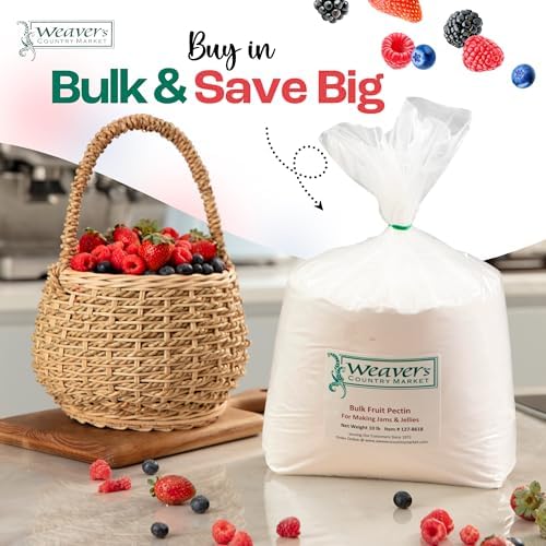 Weaver's Country Market Bulk Fruit Pectin Powder for Jam and Jellies - Made in USA Pectin for Canning Jelly, Cost Effective Pectin for Canning Jam (10 Lb. Plastic Bag)