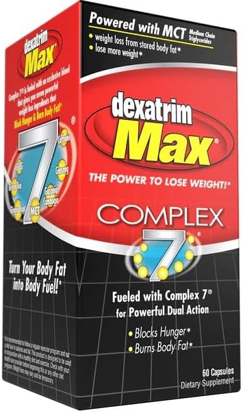ILIOS Dexatrim Max Appetite Suppressant for Weight Loss – 2 Pack Weight Loss Pills for Women & Men, Fat Burner Supplement to Reduce Hunger, Complex 7 Formula, 120 Capsules Packaging