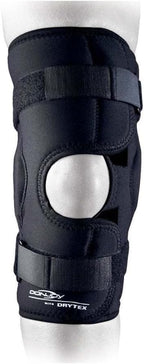 DonJoy Deluxe Hinged Knee Brace, Drytex Sleeve, Open Popliteal (Medium, Black)