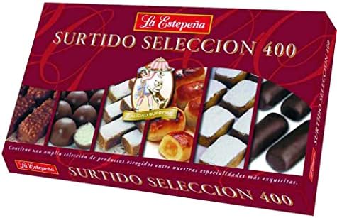 La Estepena Surtido Seleccion Mix of Mantecados, Polvorones, chocolates and mazapan- traditional Spanish Christmas sweet 400 Grs