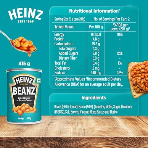 Heinz Beanz In A Rich Tomato Sauce Baked Beans, 14.64 oz / 415 g, 6 Pack