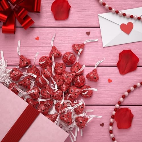 Candykrave Hershey'es Kisses Strawberry Dipped Chocolate Candy- 1lb (100 pcs) - Bulk Pack of Chocolate Covered Valentine's Day Candy, Bulk Chocolate for Valentines, Easter & Thanksgiving.