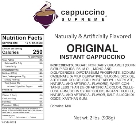 Cappuccino Supreme 2 lb bag Original Instant Cappuccino Mix