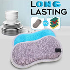 Dual Sided All-Purpose Sponges Kitchen,Dish Sponge for Washing Dishes Cleaning Kitchen,Non Scratch,Rough Scrubbers for Non-Stick Cookware, Soft Microfiber Scrub for Dishes(Bule,6Pack)