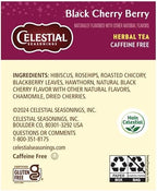 Celestial Seasonings Herbal Tea Bags, Black Cherry Berry, Flavored Tea Bags, 20 Count (Pack of 6)