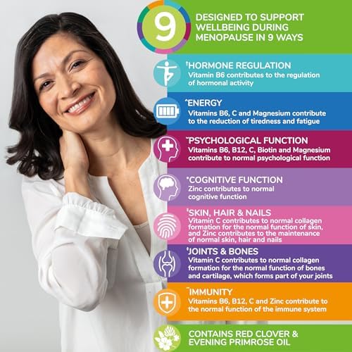 Health & Her Menopause Supplements for Women - Multi-Nutrient Support, Menopause Vitamins for Energy, Bones, Muscles, Skin & Hair, Vegan, Gluten-Free, Non GMO (60ct - 1 Month)