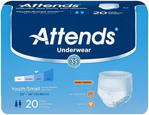 Attends Underwear Super Plus Absorbency Small 22"-34" - Case of 80 (4 Packs of 20) APP0710
