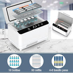 Electric Insulin Cooler Travel Case Box, Insulin Fridge for Travel TSA Approved, Portable Insulin Refrigerator, Diabetic Travel Case With LCD Display, 2-18℃ Temperature Control, 3–5 Insulin Pens