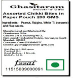 Ghasitaram Gifts Jaiccha Lohri Gifts Sweets Assorted Chikki Bites in Brown Paper Pouch 200 GMS