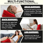 sokoro Bed Wedge Pillow for Sleeping, Triangle Pillow Wedge, Acid Reflux, Gerd, After Surgery, Back Support, Body Positioners for Pregnancy, Adults, Seniors to Elevate Head, Knee, Leg, Red