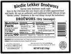 Bledie Lekker Droewors (Dried Sausage) 8oz