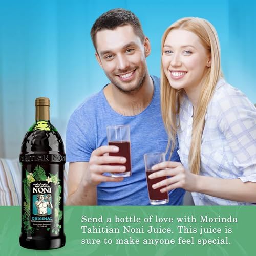 Tahitian Noni Juice by Morinda – Original Pure Noni Fruit Blend with Blueberry, Grape Extracts – Healthy Superfood Vitality Daily Wellness Drink – 1 Pack of 1L Bottle