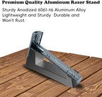 Aluminum Alloy Razor Stand, Safety Aluminum Men's Shaving Stand Black for Bathroom Countertops, Compatible with Henson AL13, AL13-M and Ti22, Anti-Rust and Durable