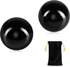 2PCS Solid Steel Baoding Balls Chinese Health Exercise Massage Balls with Carry Pouch for Stress Relief Hand Exercise Balls (50mm)
