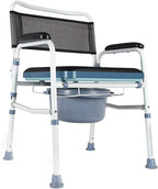 QWEASDF Steel Folding Bedside Commode, Commode Chair, Toilet is Height Adjustable, Supports 440 lbs, Suitable for Elderly/Weak/Pregnant Women,1