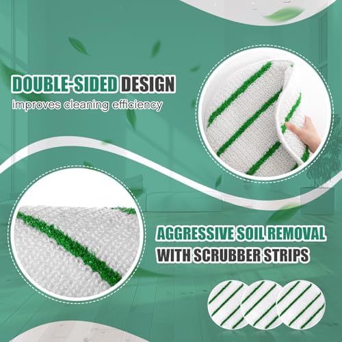 Tioncy 3 Pcs 17 Inches Synthetic Carpet Bonnet Scrubber Brush Carpet Bonnets Pads Commercial Grade Rug Scrubber Abrasion and Absorbency with Cleaning Strips