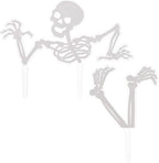 DecoPac Spooky Skeleton Cake Topper, Ready To Use Halloween Cake Decorations For Parties & Cakes - 2 Piece