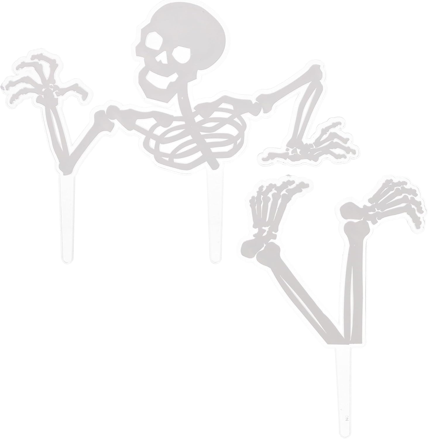 DecoPac Spooky Skeleton Cake Topper, Ready To Use Halloween Cake Decorations For Parties & Cakes - 2 Piece